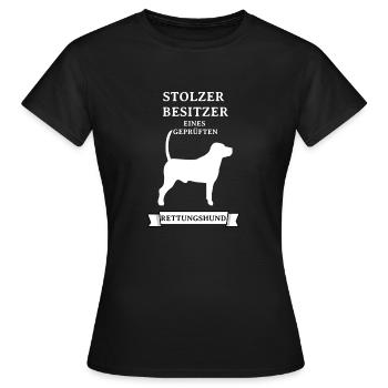 Stolzer Besitzer Rettungshund - Frauen T-Shirt - Schwarz - Vorne - AI Model Female 172 dark (172cm)