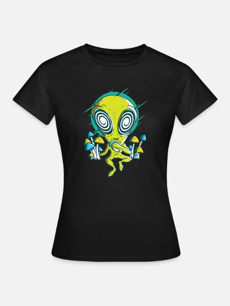 Alien mit Pilzen Hypnose. - Frauen T-Shirt - Schwarz