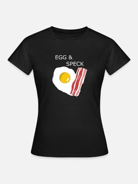 Egg mit Speck - Frauen T-Shirt - Schwarz