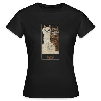 alpaca family large - T-shirt Femme - noir - Devant - AI Model Female 172 dark (172cm)
