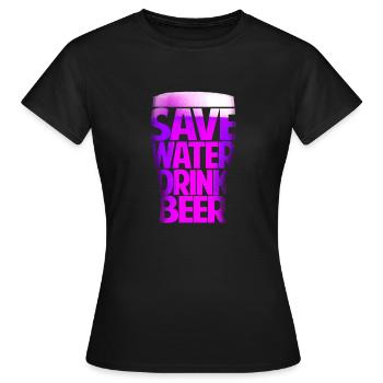 BEER - Frauen T-Shirt - Schwarz - Vorne - AI Model Female 172 dark (172cm)