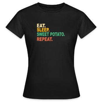 Sweet Potato Sweet Potato Sweet Potato - Women's T-Shirt - black - Front - AI Model Female 172 dark (172cm)