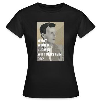 Que ferait Ludwig Wittgenstein en portrait - T-shirt Femme - noir - Devant - AI Model Female 172 dark (172cm)