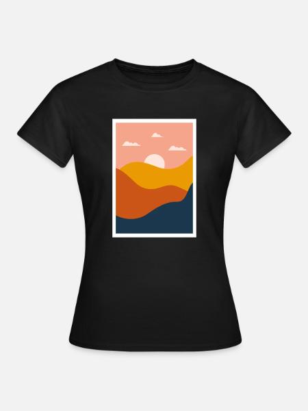 Abstrakte Landschaft - Frauen T-Shirt - Schwarz