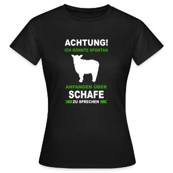 Schaf Schafe Lamm Wolle Tier Schäfer Schäfchen - Frauen T-Shirt - Schwarz - Vorne - AI Model Female 172 dark (172cm)