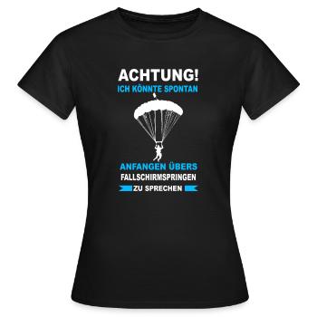 Fallschirmspringen Skydive Freifall Extremsport - Frauen T-Shirt - Schwarz - Vorne - AI Model Female 172 dark (172cm)
