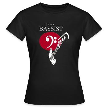 I am a Bassist - Frauen T-Shirt - Schwarz - Vorne - AI Model Female 172 dark (172cm)