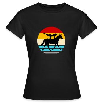 Voltige cheval équitation Courses De Gymnastique Acrobatie - T-shirt Femme - noir - Devant - AI Model Female 172 dark (172cm)