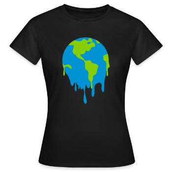 Erde, die schmilzt - Frauen T-Shirt - Schwarz - Vorne - AI Model Female 172 dark (172cm)
