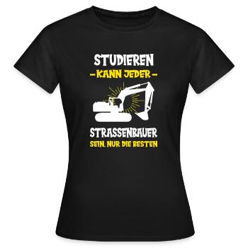 Straßenbau Strassenbauer Bauarbeiter Straßenbauer - Frauen T-Shirt - Schwarz - Vorne - AI Model Female 172 dark (172cm)