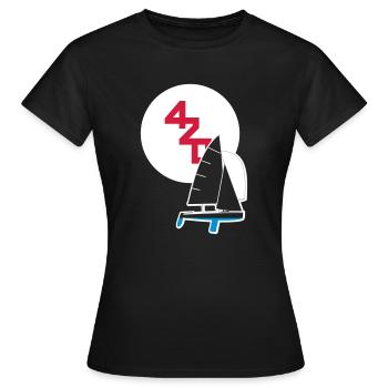 Segelboot 420er - Frauen T-Shirt - Schwarz - Vorne - AI Model Female 172 dark (172cm)