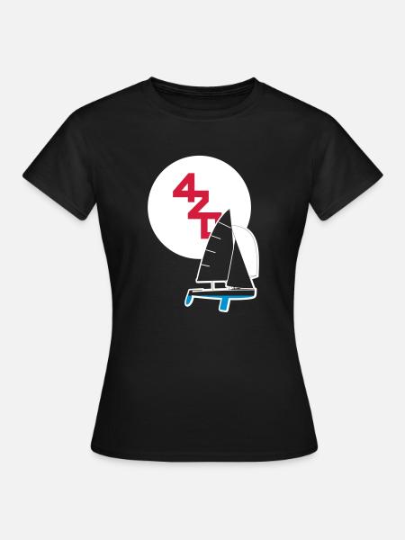 Segelboot 420er - Frauen T-Shirt - Schwarz
