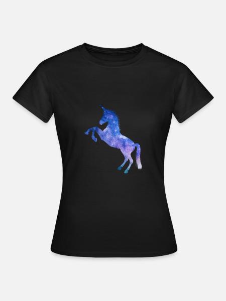Galaxy Space Einhorn - Frauen T-Shirt - Schwarz