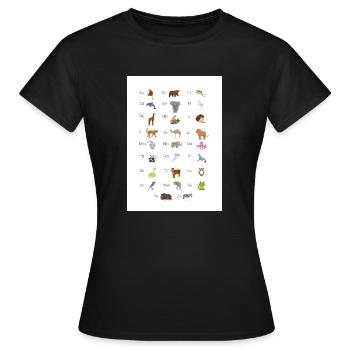 Tiere ABC - Frauen T-Shirt - Schwarz - Vorne - AI Model Female 172 dark (172cm)
