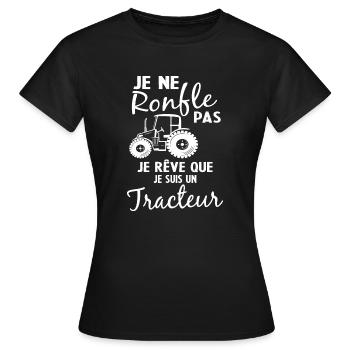 Homme Drôle Cadeau Agriculteur Tracteur Humour - T-shirt Femme - noir - Devant - AI Model Female 172 dark (172cm)