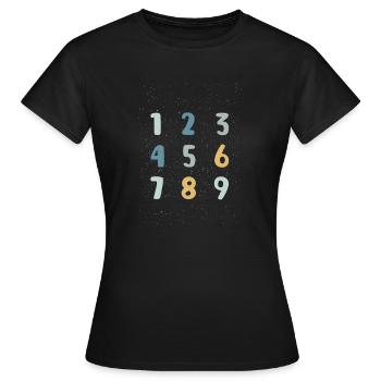 Zahlen - Frauen T-Shirt - Schwarz - Vorne - AI Model Female 172 dark (172cm)