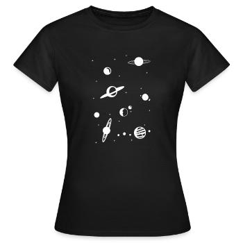 blank planets - Women's T-Shirt - black - Front - AI Model Female 172 dark (172cm)