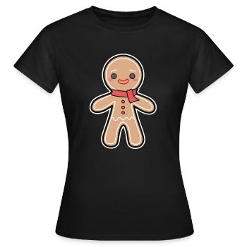 Lebkuchenmann - Frauen T-Shirt - Schwarz - Vorne - AI Model Female 172 dark (172cm)