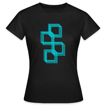 Square Illusion - Women's T-Shirt - black - Front - AI Model Female 172 dark (172cm)