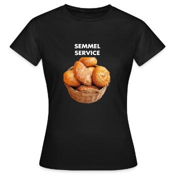 Semmel Service - Frauen T-Shirt - Schwarz - Vorne - AI Model Female 172 dark (172cm)