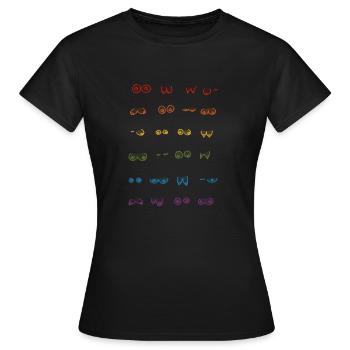 Regenbogen Büste - Frauen T-Shirt - Schwarz - Vorne - AI Model Female 172 dark (172cm)