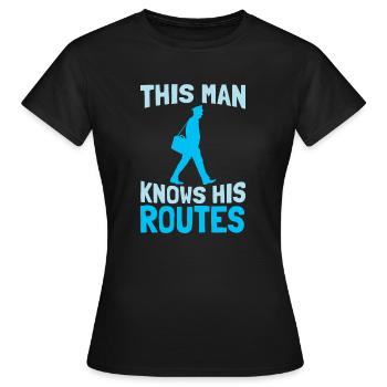 Postbote Brief Kurier Briefträger - Frauen T-Shirt - Schwarz - Vorne - AI Model Female 172 dark (172cm)