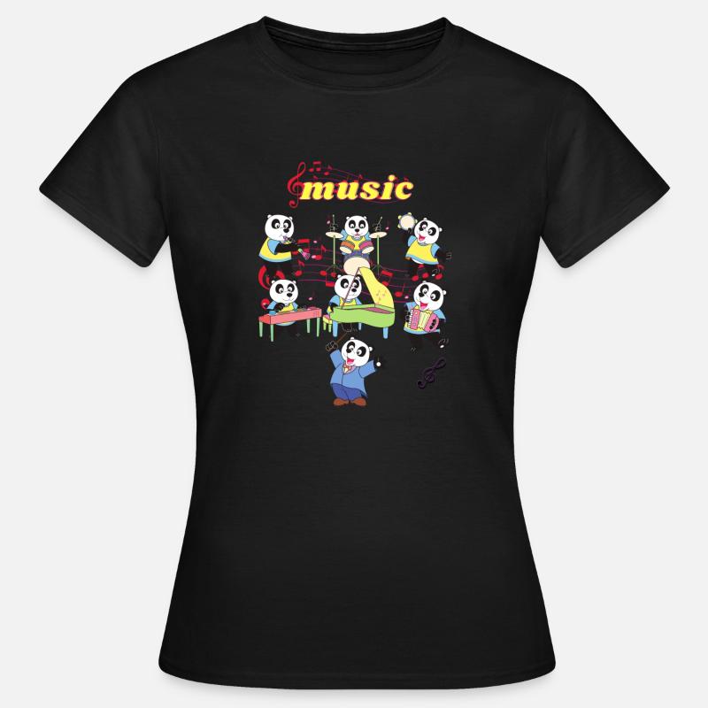 Musik Pandas - Frauen T-Shirt - Schwarz