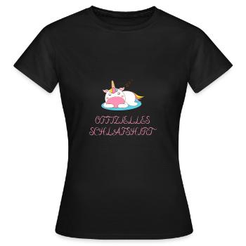 OFFIZIELLES SCHLAFSHIRT - Frauen T-Shirt - Schwarz - Vorne - AI Model Female 172 dark (172cm)