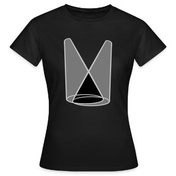 Cône de lumière de projecteur d’étape 2 - T-shirt Femme - noir - Devant - AI Model Female 172 dark (172cm)