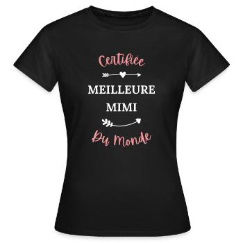 Certifiée meilleure mimi du monde - T-shirt Femme - noir - Devant - AI Model Female 172 dark (172cm)
