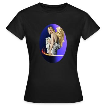 Engel - Frauen T-Shirt - Schwarz - Vorne - AI Model Female 172 dark (172cm)