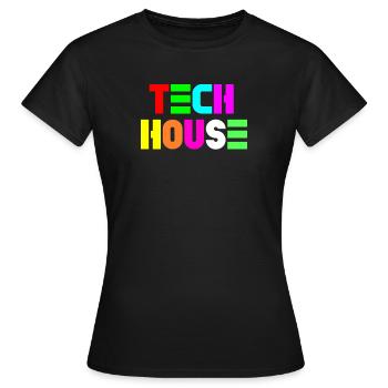 Tech house - Women's T-Shirt - black - Front - AI Model Female 172 dark (172cm)