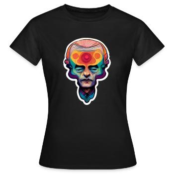 Psychedelic Head - Women's T-Shirt - black - Front - AI Model Female 172 dark (172cm)