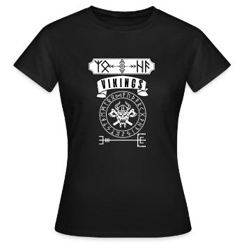 Vikings Viking Odin Warrior Rune Noir - T-shirt Femme - noir - Devant - AI Model Female 172 dark (172cm)