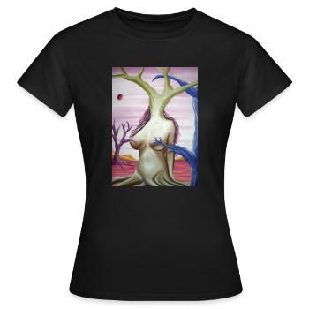 Peinture surréaliste - T-shirt Femme - noir - Devant - AI Model Female 172 dark (172cm)