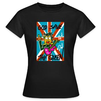 DIEU PROTÈGE LA REINE - T-shirt Femme - noir - Devant - AI Model Female 172 dark (172cm)