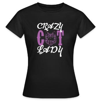 Cazy Cat Lady, Katzenfans, Catmom Geschenk - Frauen T-Shirt - Schwarz - Vorne - AI Model Female 172 dark (172cm)