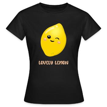 Liebevolle Zitrone - Frauen T-Shirt - Schwarz - Vorne - AI Model Female 172 dark (172cm)
