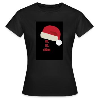 HO, HO, sHOes - Frauen T-Shirt - Schwarz - Vorne - AI Model Female 172 dark (172cm)