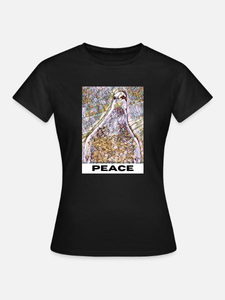 Friedenstaube - Frauen T-Shirt - Schwarz