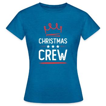 Christmas Crew - Women's T-Shirt - antique blue sapphire heather - Front - AI Model Female 172 dark (172cm)
