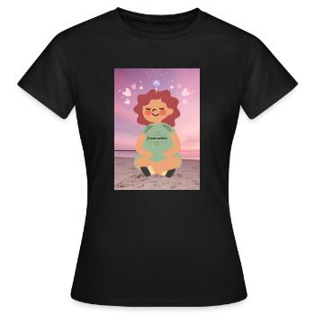 Ich meditiere gerne - Frauen T-Shirt - Schwarz - Vorne - AI Model Female 172 dark (172cm)