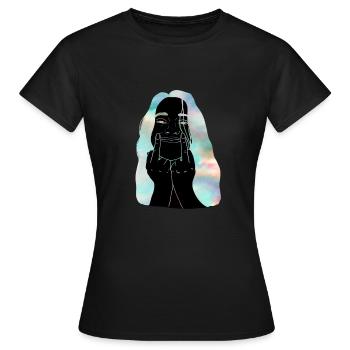 Doigt sourire - T-shirt Femme - noir - Devant - AI Model Female 172 dark (172cm)