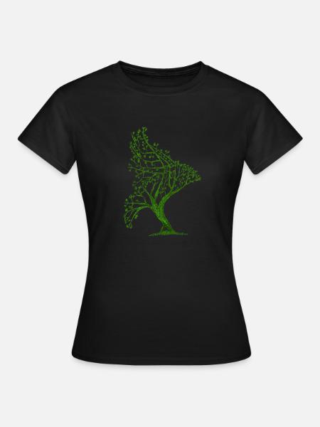 Baumvogelform - Frauen T-Shirt - Schwarz