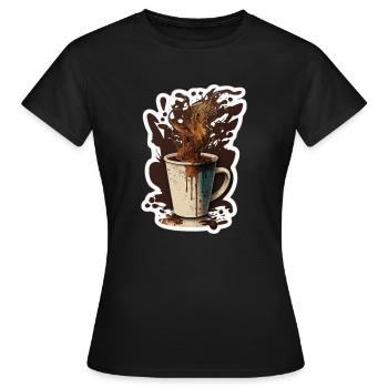 L’heure du café! - T-shirt Femme - noir - Devant - AI Model Female 172 dark (172cm)