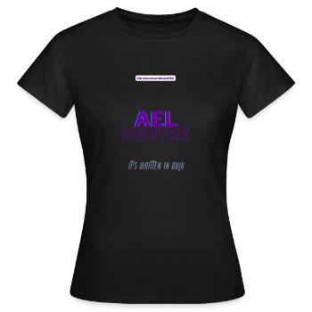 #pronounsarebeautiful ael/neutre - T-shirt Femme - noir - Devant - AI Model Female 172 dark (172cm)