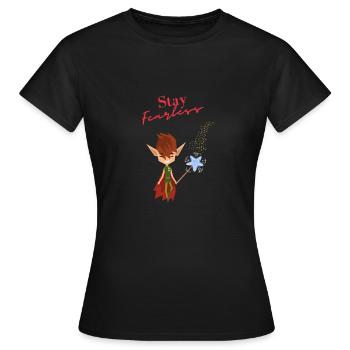Bleib Furchtlos Elfe mit Zauberstab - Frauen T-Shirt - Schwarz - Vorne - AI Model Female 172 dark (172cm)