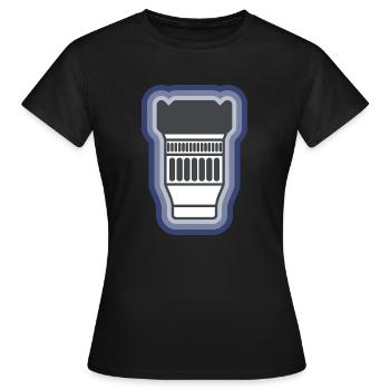 Objectif de caméra - T-shirt Femme - noir - Devant - AI Model Female 172 dark (172cm)