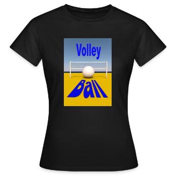 Volleyball - Frauen T-Shirt - Schwarz - Vorne - AI Model Female 172 dark (172cm)