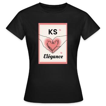 KS Elégance - T-shirt Femme - noir - Devant - AI Model Female 172 dark (172cm)